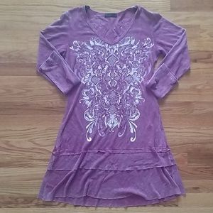 Pink embellished tunic